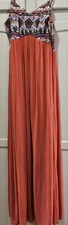 Maxi Embroidered Vtg Women's Large Xhilaration, Empire Waist, Rust, Skirt, Slip