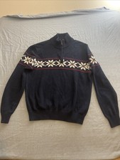 Vtg Weatherproof Sweater Mens Large Cotton 1/4 Zip Long Sleeve Snow Holiday