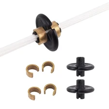 Archery Slide-On Kisser Button Black with Copper Anchor Clips (Pack of 2)
