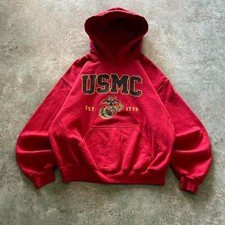 United States Marine Corps Spellout Heavyweight Hoodie Gildan S-5XL