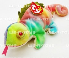 Ty Beanie Baby Iggy the Iguana Chameleon Plush Rainbow Fabric 1997 W/ Tag