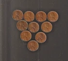 1938 D   X F   LINCOLN  CENT   LOT  of  10  !!!   /   RS COINS #45S  FREE SHIP !
