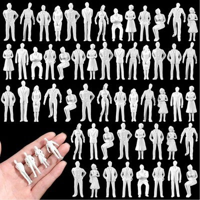 100 Miniature Figures for Model Making People 1.38 Inch Scale 1:50 Standing a...