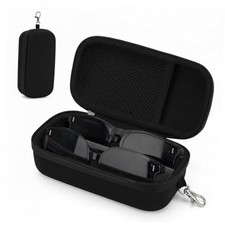 Double Eyeglasses Case,Hard Shell Glasses Case Travel Sunglasses Black