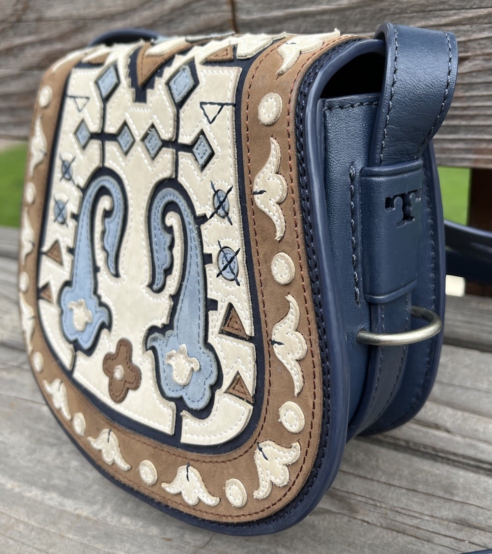 Tory Burch Leather Patchwork Mini Saddlebag Cross… - image 4
