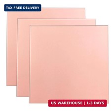 3 Pack 99.9 Pure Copper Sheet,4"x4" 24Gauge 0.5mm Thickness, Film Attached Cop