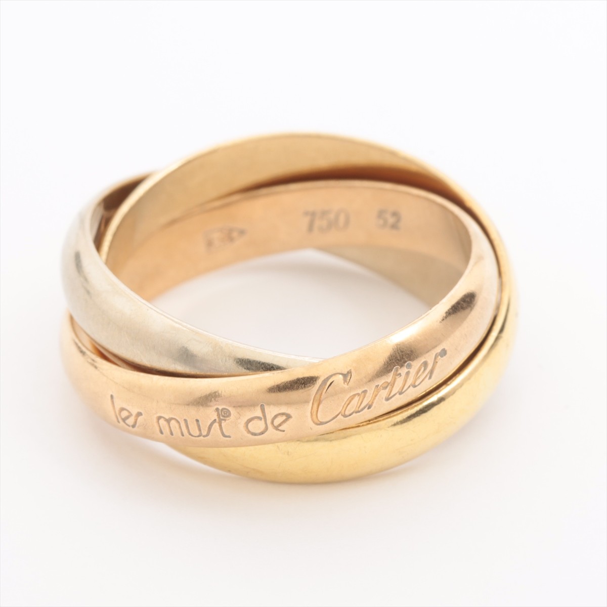 洗練ジュエリー【Cartier】Trinity ring, large model WG YG PG Cartier Trinity Ring 750(YG×PG×WG) 7.9g 52 | eBay