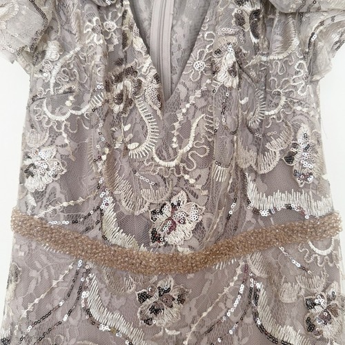 Mac Duggal Embellished Ruffled Cap Sleeve A Line Dress Size 6 - Picture 5 of 8