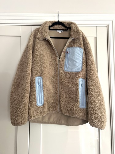 JW Anderson X Uniqlo Unisex Jacket Size L Sherpa Teddy Beige Fleece