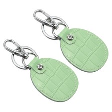 2 Pcs Leather Key Fob Keys Cover RFID Key Fob Protector 1.85"x0.12" Light Green