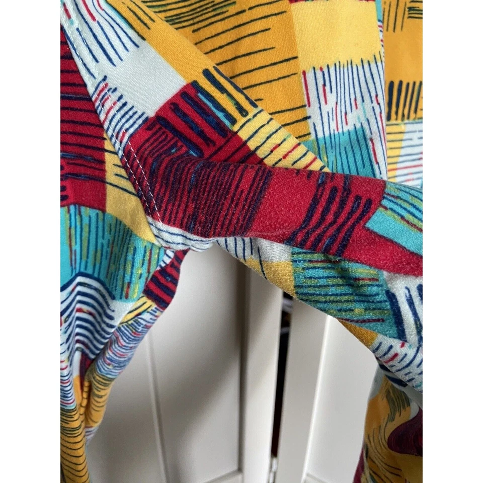 Leggings LuLaRoe para mujer talla TC verde azulado como nuevos oro amarillo rojo geométrico 12 14 16 18 Foto 4 de 4