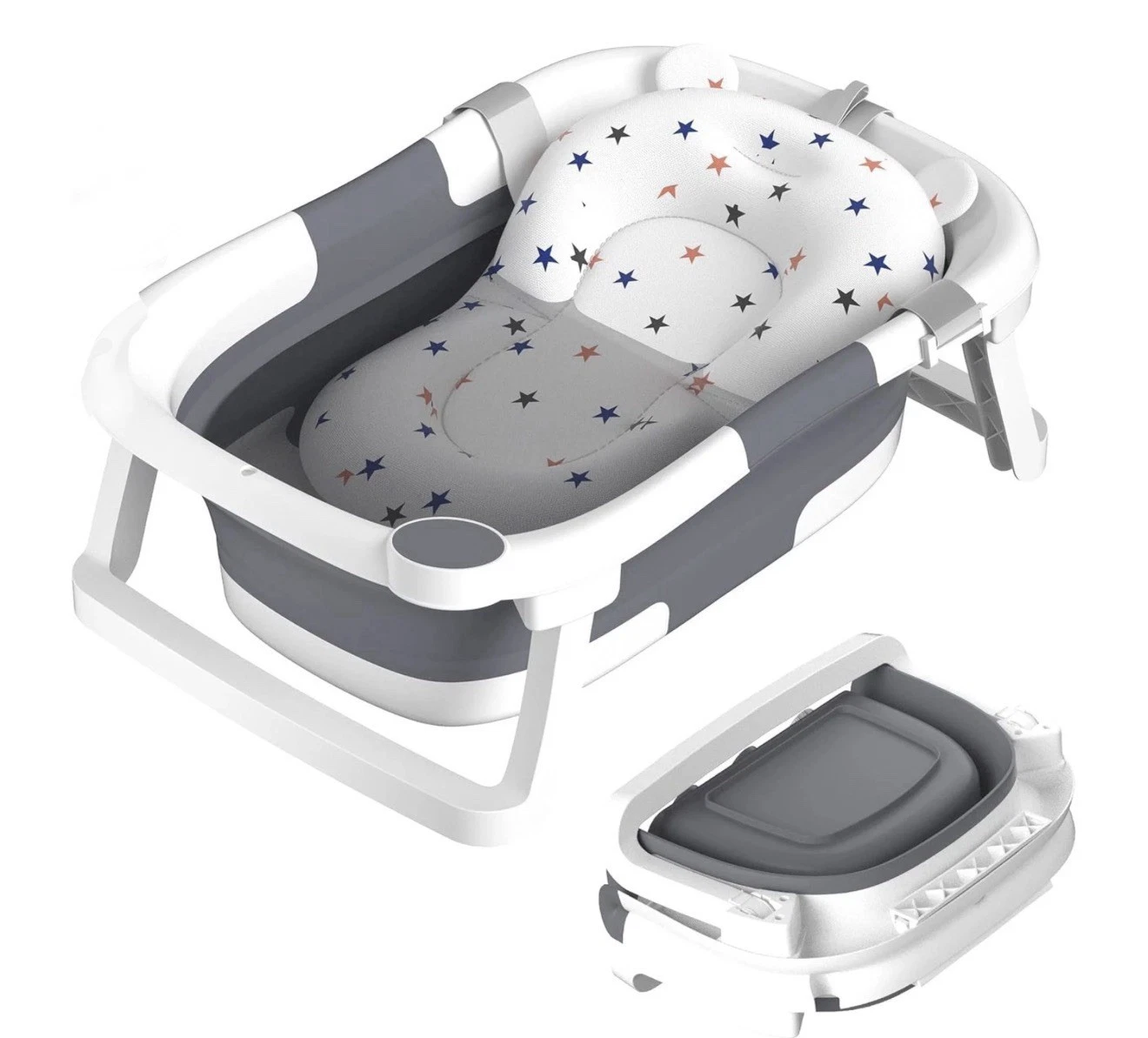 Foldable Bathtub,Collapsible Bathtub Durable Essential Infant Bath Tub Gray
Opens in a new window or