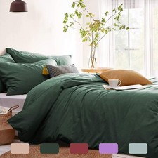 Single Size Dark Green Duvet Quilt Set Cotton Blend - NON Shrinking 135 x 200 cm