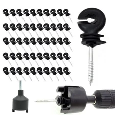120 Pcs Electric Fence Insulator Screw-In Insulator Fence Ring Post Wood Post