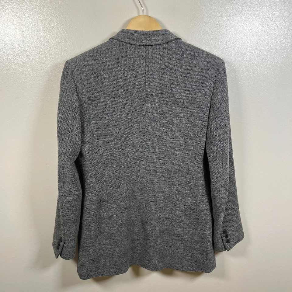 Винтажный Max Mara Blazer куртка размер 8 серый синий шерстяная смесь карьера профессиональная работа - Изображение 2 из 4