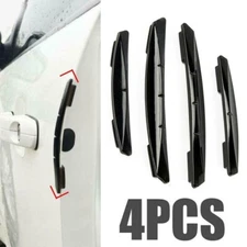 4Pcs Black Car Door Edge-Scratch Anti-collision Protector Guard Strip Universal