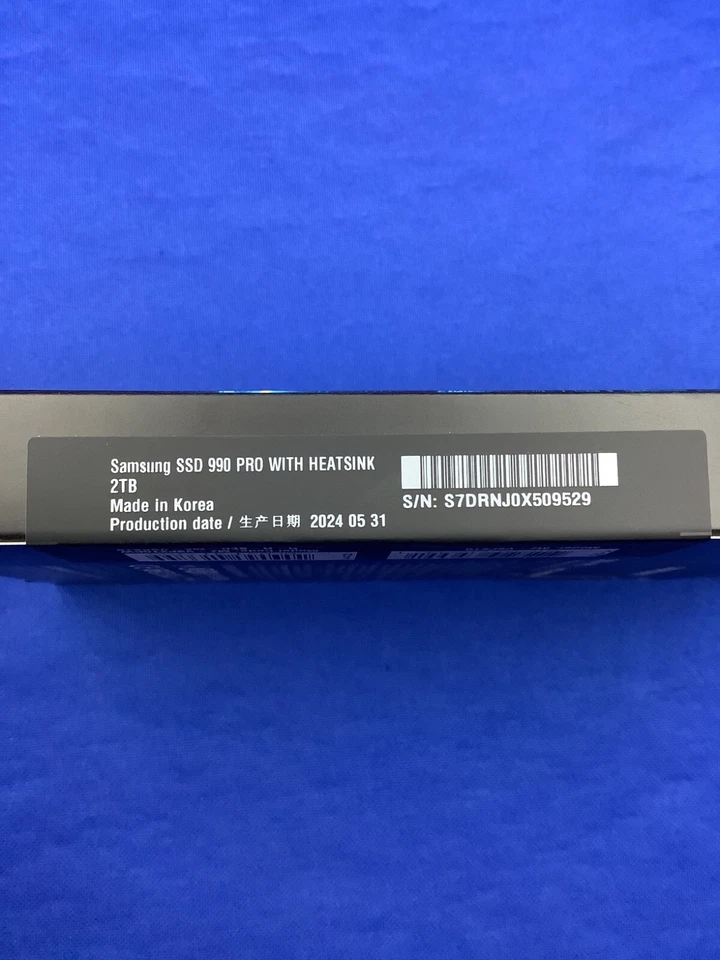 NEW MZ-V9P2T0CW SAMSUNG 990 PRO W/Heatsink 2TB M.2 NVME PCIE4.0 VNAND SSD - Image 2 of 4