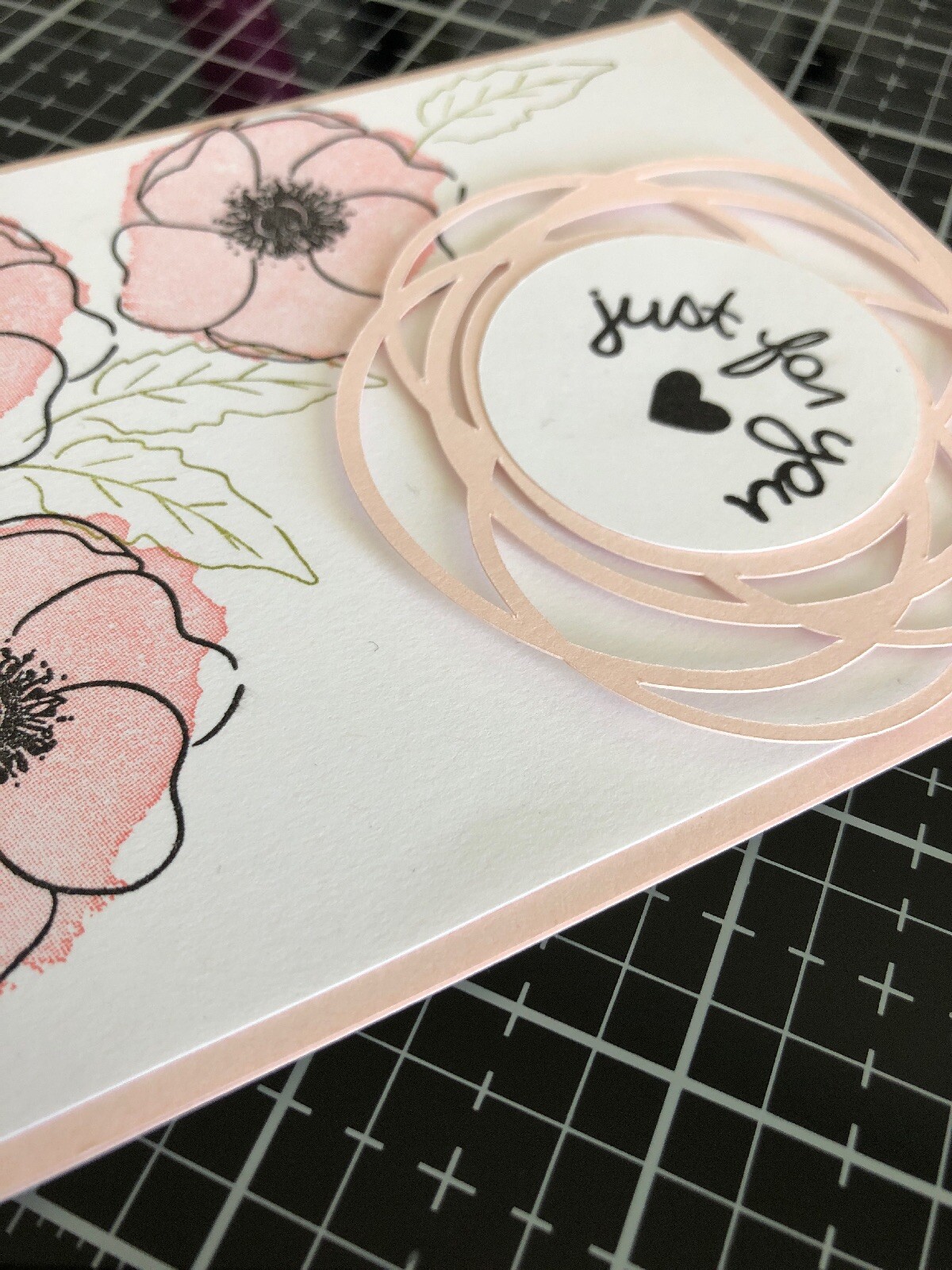 Card Set Of 4 Stampin Up Painted Poppies Flirty Flamingo JUST FOR YOU ...