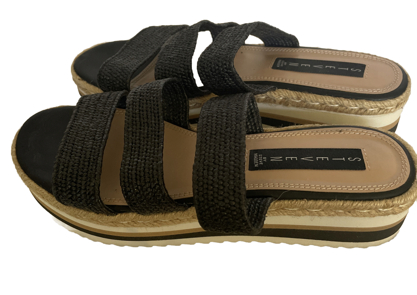 Steven by Steve Madden 8M Black Strappy Linz Slip… - image 3