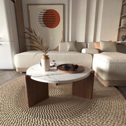 Scandinavian, Modern, Minimalist Marble Sormio Coffee Table - Bild 13 von 14