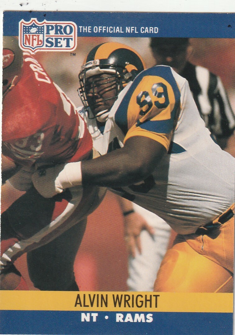 FREE SHIPPING-MINT-1990 Pro Set Alvin Wright #556 RAMS PLUS BONUS CARDS