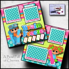 Brain Freeze 2 premade scrapbook pages printed paper layout popsicle By Cherry