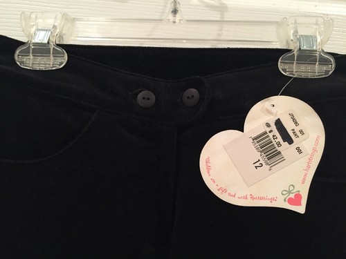 NWT, Hartstrings girls size 7 pants, black feels like crushed velvet - Picture 3 of 3