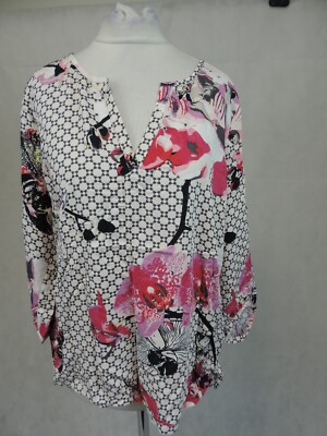 Comma 3/4 Sleeve Floral Blouse UK 10 RRP £50 LN036 OO 07