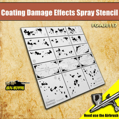 1/35 Tank/Vehicle Coating Damage Effects Stencil Template Model Aging Hobby Tool