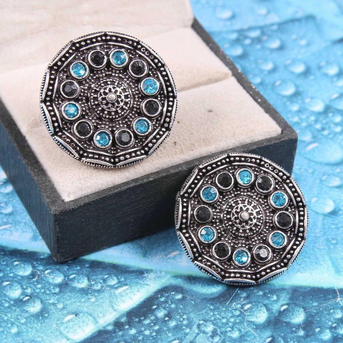 Oxidised silver deals studs