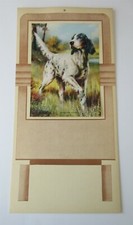 vintage G.B. Fox "Poised For Action" Hunting Dog Calendar Print 1940's