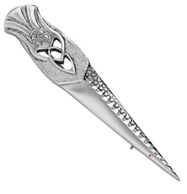 Anstecknadel Sterling Silber Stil Damastklingen Dirk Distel verziert 90 mm