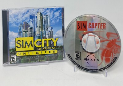 Maxis PC Duo - SimCity 3000 Unlimited (PC, 2000) and SimCopter (PC, 1998) Bundle