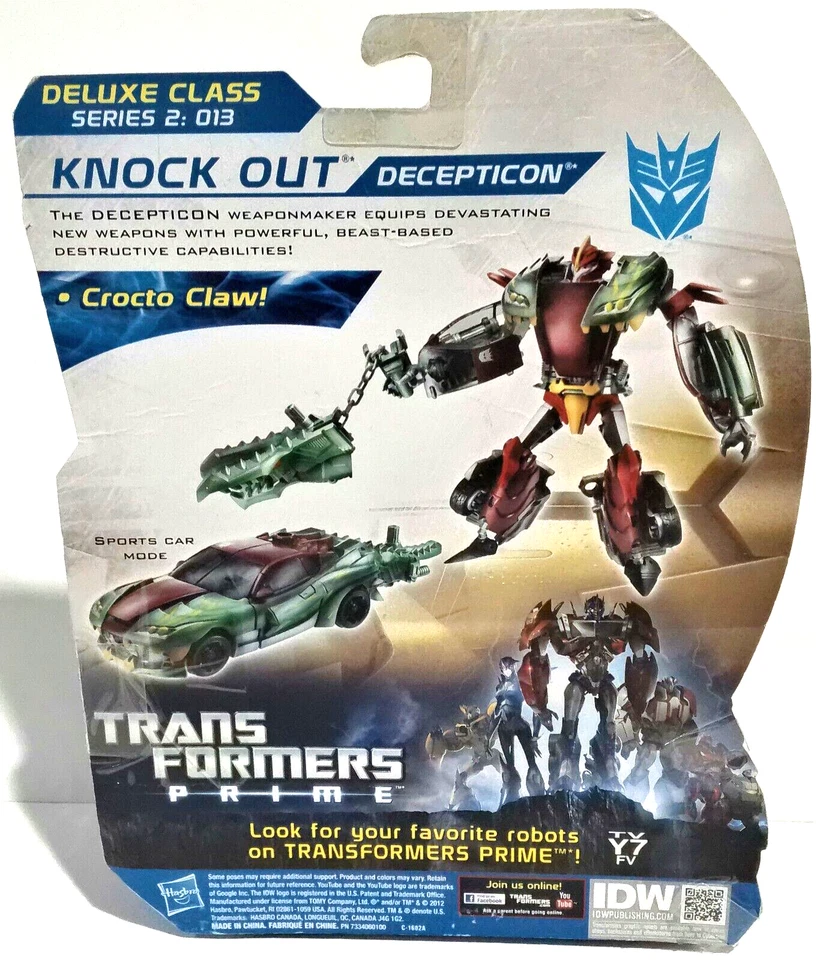TRANSFORMERS PRIME BEAST HUNTERS DELUXE KNOCK OUT DECEPTICON CROCTO CLAW MOSC - Image 2 of 2