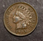 1903 Indian Cent VF   Coin Penny Lot  F 418