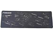 Ultimate Rifle Build 12" x 36" Gun Cleaning Mat Black AR-15 Exploded View