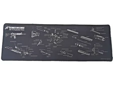 Ultimate Rifle Build 12" x 36" Gun Cleaning Mat Black AR-15 Exploded View
