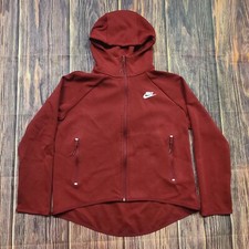 Nike Tech Fleece Hoodie Womens Medium Cape Full-Zip Jacket Team Red BV7565-677