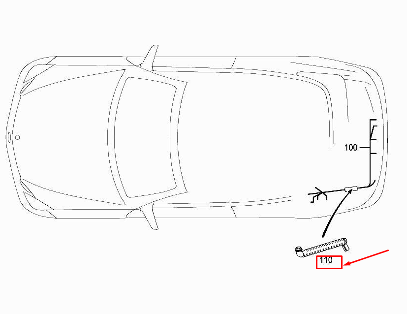 MERCEDES-BENZ E Cabrio A207 Kabeldurchführung Heckklappe links A2079980101