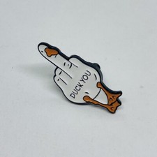 Cute Humor Lapel Pin  Duck You  Finger Neck Enamel Art Decor 20