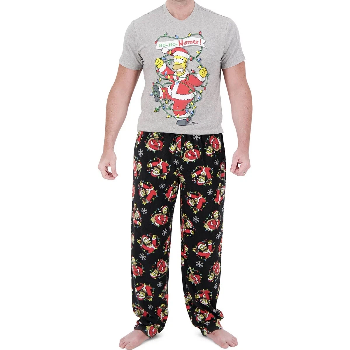 New Mens Size Large L The Simpsons Homer Simpson Christmas Pajamas