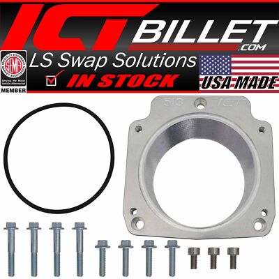 ICT Billet LS Throttle Body Adapter / 3 Bolt Intake to 4 Bolt TB