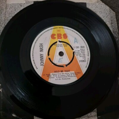 Hold Me Tight  - Johnny Nash - 7'' Vinyl Rare 1974 Promo Single - Free UK Postage