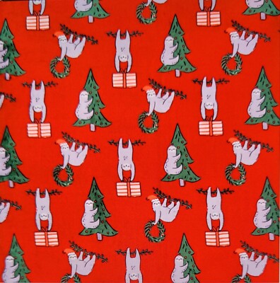 HOLIDAY TIME CHRISTMAS SLOTH RED VELVET PLUSH THROW BLANKET 50”X60” NWT 