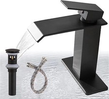 Bathroom Sink Black Faucet Single Handle One Hole Rv Commercial Lavatory Vanity
