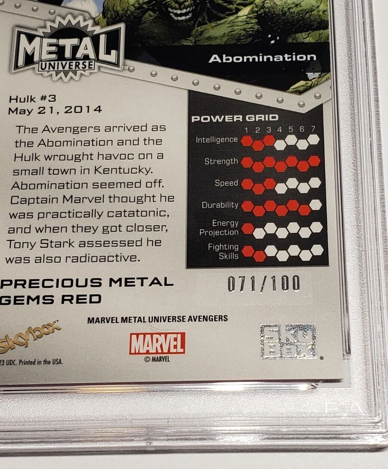 🔴2024 Gemas de metales preciosos rojos abominación Metal Universe #72 PMG/100 PSA 9 Foto 4 de 4