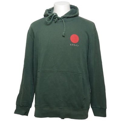 Edwin, Kapuzenpullover, Größe: M, Japanese Sun Hoodie Sweat, Grün/Rot #BwQ