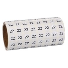 0.4" Small Round Number Stickers Roll, 1000 Pcs Circle Labels, Black Number 22