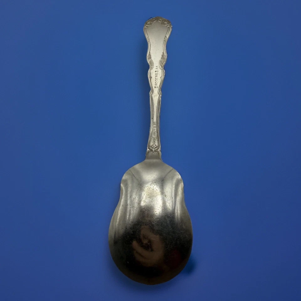Antigua cuchara para servir bayas pequeña plato de plata Rogers Alhambra 1907 6" Foto 2 de 3