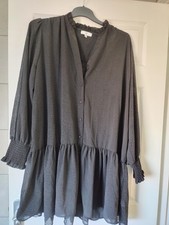La Redoute Black Sheer Tunic Size 20 Frill Tiered Floaty Boho